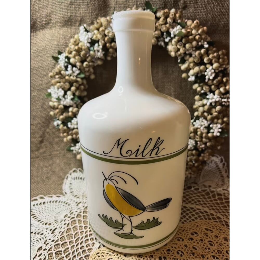 Milk glass milk bottle vintage
